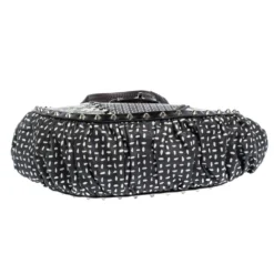 Versace Black/Green Printed Leather Studded Ruffle Hobo For Women -Versace Official Website luxury women versace used handbags p302256 009