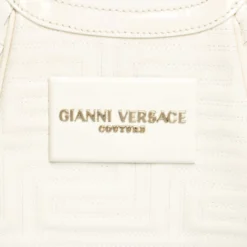 Versace Ivory Quilted And Woven Patent Leather Hobo For Women -Versace Official Website luxury women versace used handbags p303263 003