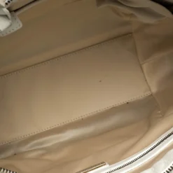 Versace Ivory Quilted And Woven Patent Leather Hobo For Women -Versace Official Website luxury women versace used handbags p303263 007