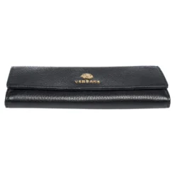 Versace Black Leather Medusa Continental Wallet For Women -Versace Official Website luxury women versace used handbags p307059 004