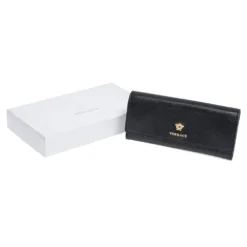 Versace Black Leather Medusa Continental Wallet For Women -Versace Official Website luxury women versace used handbags p307059 012