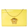 Versace Yellow Patent Leather Medusa Chain Clutch For Women