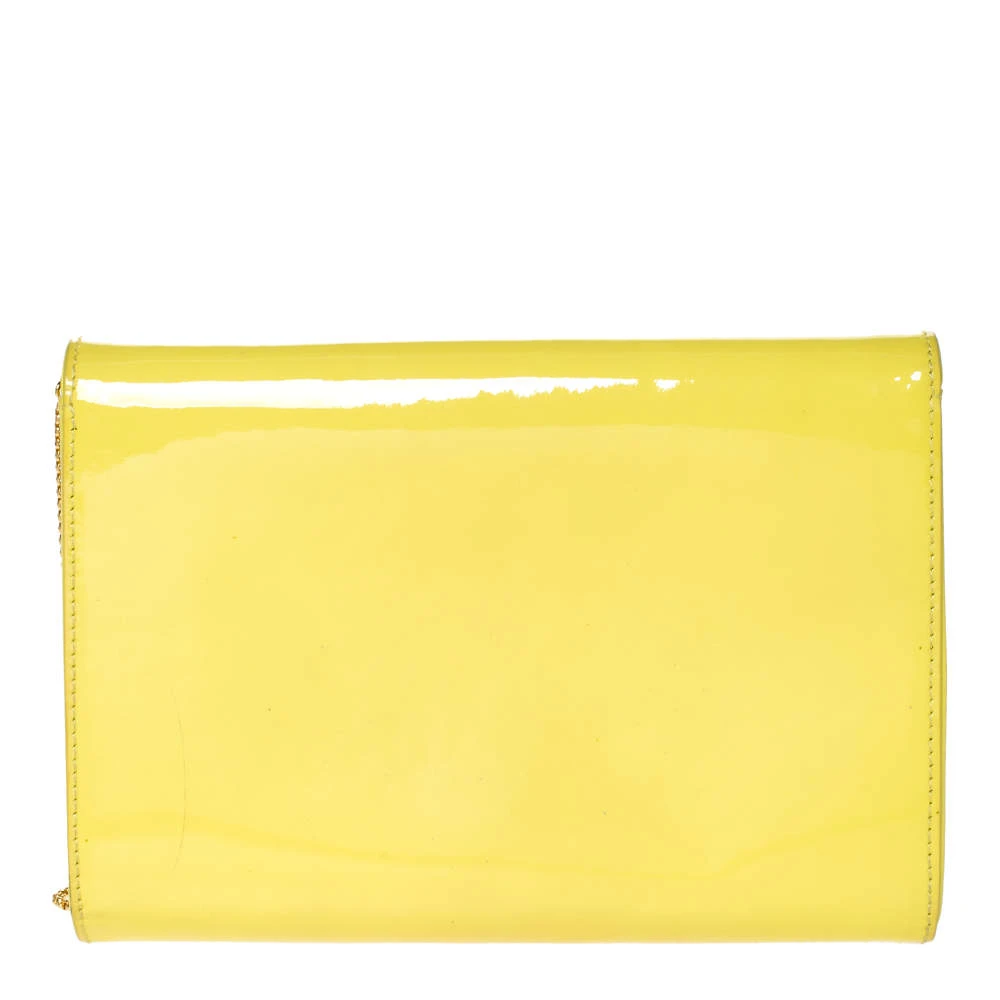 Versace Yellow Patent Leather Medusa Chain Clutch For Women 4 Versace Yellow Patent Leather Medusa Chain Clutch For Women - Image 4