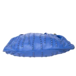 Versace Blue Leather Mirror Frame Chain Shoulder Bag For Women -Versace Official Website luxury women versace used handbags p308951 011