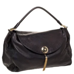 Versace Metallic Black Barocco Leather Altea Hobo For Women -Versace Official Website luxury women versace used handbags p313417 001