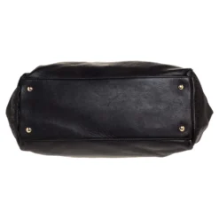 Versace Metallic Black Barocco Leather Altea Hobo For Women -Versace Official Website luxury women versace used handbags p313417 006