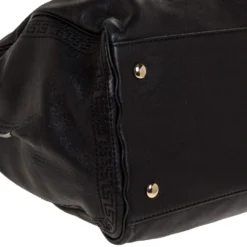 Versace Metallic Black Barocco Leather Altea Hobo For Women -Versace Official Website luxury women versace used handbags p313417 007