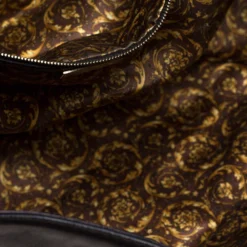 Versace Metallic Black Barocco Leather Altea Hobo For Women -Versace Official Website luxury women versace used handbags p313417 009