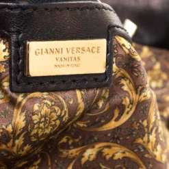 Versace Metallic Black Barocco Leather Altea Hobo For Women -Versace Official Website luxury women versace used handbags p313417 010