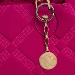 Versace Pink Neoprene And Leather Tote For Women -Versace Official Website luxury women versace used handbags p313422 002