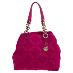 Versace Pink Neoprene And Leather Tote For Women
