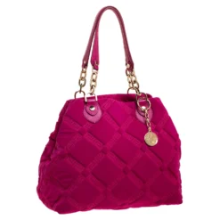 Versace Pink Neoprene And Leather Tote For Women -Versace Official Website luxury women versace used handbags p313422 004
