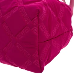 Versace Pink Neoprene And Leather Tote For Women -Versace Official Website luxury women versace used handbags p313422 012