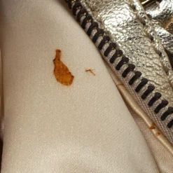 Versace Metallic Gold Woven Leather Crystal Embellished V Satchel For Women -Versace Official Website luxury women versace used handbags p315775 002