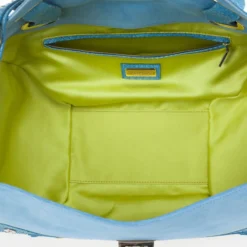 Versace Light Blue Python & Suede Satchel For Women -Versace Official Website luxury women versace used handbags p31659 005