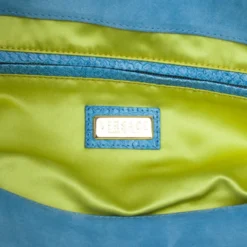 Versace Light Blue Python & Suede Satchel For Women -Versace Official Website luxury women versace used handbags p31659 007