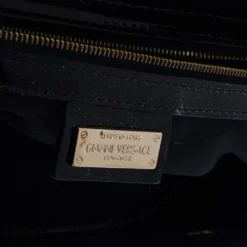 Versace Black Patent Leather Snap Out Of It Satchel For Women -Versace Official Website luxury women versace used handbags p317785 008