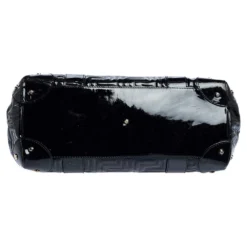 Versace Black Patent Leather Snap Out Of It Satchel For Women -Versace Official Website luxury women versace used handbags p317785 010