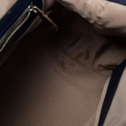 Versace Blue Striped Patent Leather Studded Frame Satchel For Women -Versace Official Website luxury women versace used handbags p318187 004