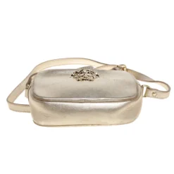 Versace Metallic Gold Leather Palazzo Medusa Camera Crossbody Bag For Women -Versace Official Website luxury women versace used handbags p321957 009