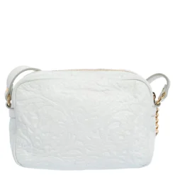 Versace White Leather Palazzo Medusa Camera Crossbody Bag For Women -Versace Official Website luxury women versace used handbags p322512 003