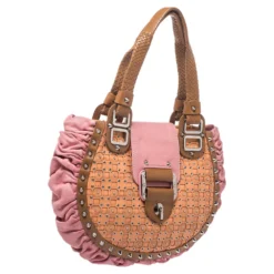 Versace Multicolor Pleated Leather Spike Studded Shoulder Bag For Women 17 Versace Multicolor Pleated Leather Spike Studded Shoulder Bag For Women -Versace Official Website luxury women versace used handbags p325568 004