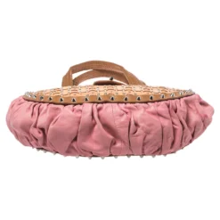 Versace Multicolor Pleated Leather Spike Studded Shoulder Bag For Women 20 Versace Multicolor Pleated Leather Spike Studded Shoulder Bag For Women -Versace Official Website luxury women versace used handbags p325568 008