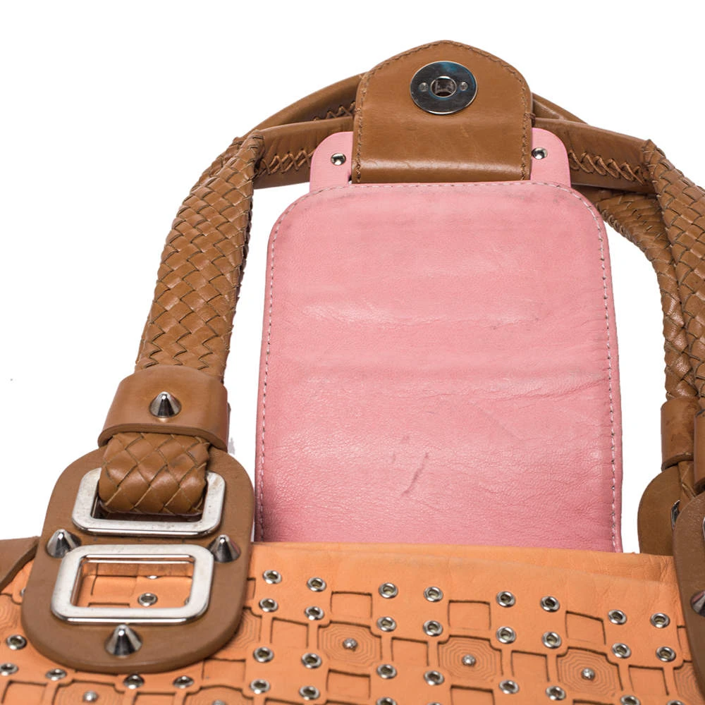 Versace Multicolor Pleated Leather Spike Studded Shoulder Bag For Women 10 Versace Multicolor Pleated Leather Spike Studded Shoulder Bag For Women - Image 10