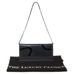 Versace Black Leather And Patent Leather Wallet On Chain For Women 17 Versace Black Leather And Patent Leather Wallet On Chain For Women -Versace Official Website luxury women versace used handbags p326376 001