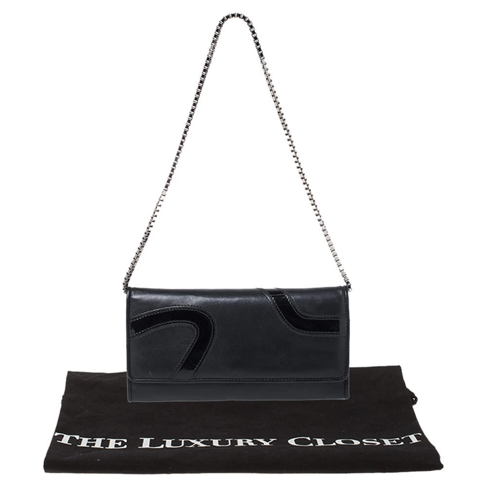 Versace Black Leather And Patent Leather Wallet On Chain For Women 8 Versace Black Leather And Patent Leather Wallet On Chain For Women - Image 8