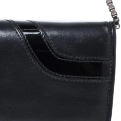 Versace Black Leather And Patent Leather Wallet On Chain For Women 14 Versace Black Leather And Patent Leather Wallet On Chain For Women -Versace Official Website luxury women versace used handbags p326376 002