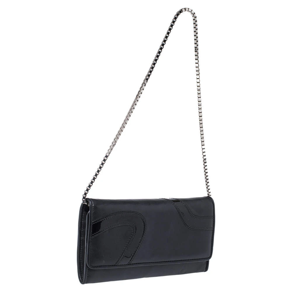 Versace Black Leather And Patent Leather Wallet On Chain For Women 3 Versace Black Leather And Patent Leather Wallet On Chain For Women - Image 3