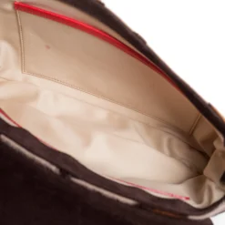 Versace Brown/Red Leopard Print Calfhair, Leather And Suede Palazzo Flap Shoulder Bag For Women -Versace Official Website luxury women versace used handbags p326453 003