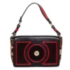 Versace Brown/Red Leopard Print Calfhair, Leather And Suede Palazzo Flap Shoulder Bag For Women