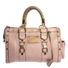 Versace Pink Quilted Leather Snap Out Of It Satchel For Women