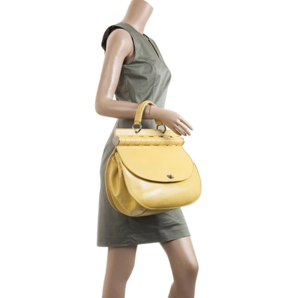 Versace Yellow Leather Medium Shoulder Bag For Women 2 Versace Yellow Leather Medium Shoulder Bag For Women - Image 2