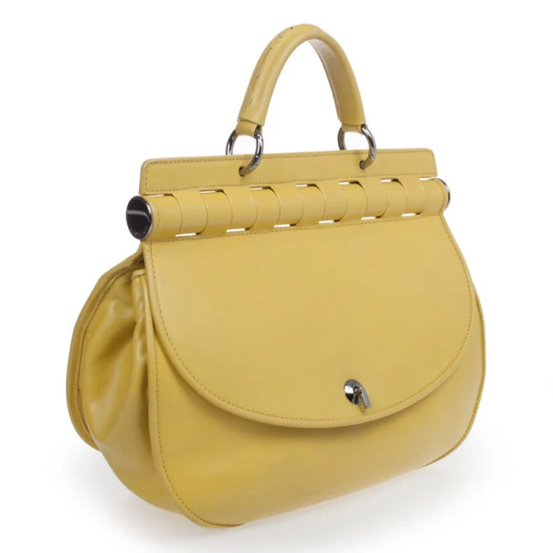 Versace Yellow Leather Medium Shoulder Bag For Women 3 Versace Yellow Leather Medium Shoulder Bag For Women - Image 3