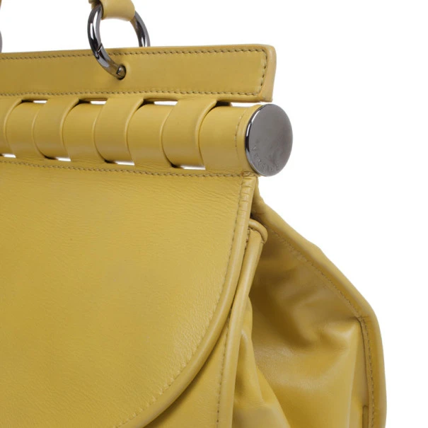Versace Yellow Leather Medium Shoulder Bag For Women 8 Versace Yellow Leather Medium Shoulder Bag For Women - Image 8