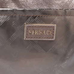 Versace Metallic Leather Pocket Shoulder Bag For Women -Versace Official Website luxury women versace used handbags p330415 005