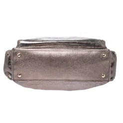 Versace Metallic Leather Pocket Shoulder Bag For Women -Versace Official Website luxury women versace used handbags p330415 013