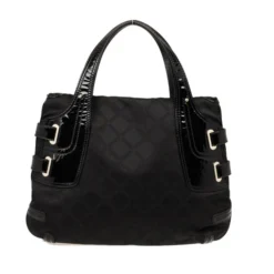 Versace Black Jacquard And Patent Shoulder Bag For Women 15 Versace Black Jacquard And Patent Shoulder Bag For Women -Versace Official Website luxury women versace used handbags p33062 004