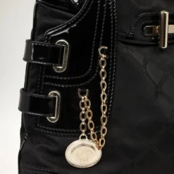 Versace Black Jacquard And Patent Shoulder Bag For Women 17 Versace Black Jacquard And Patent Shoulder Bag For Women -Versace Official Website luxury women versace used handbags p33062 006