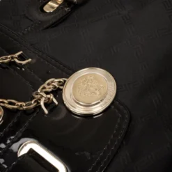 Versace Black Jacquard And Patent Shoulder Bag For Women 18 Versace Black Jacquard And Patent Shoulder Bag For Women -Versace Official Website luxury women versace used handbags p33062 007