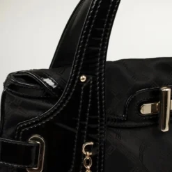 Versace Black Jacquard And Patent Shoulder Bag For Women 19 Versace Black Jacquard And Patent Shoulder Bag For Women -Versace Official Website luxury women versace used handbags p33062 008