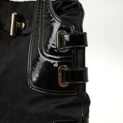 Versace Black Jacquard And Patent Shoulder Bag For Women 20 Versace Black Jacquard And Patent Shoulder Bag For Women -Versace Official Website luxury women versace used handbags p33062 009