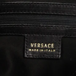 Versace Black Jacquard And Patent Shoulder Bag For Women 23 Versace Black Jacquard And Patent Shoulder Bag For Women -Versace Official Website luxury women versace used handbags p33062 012