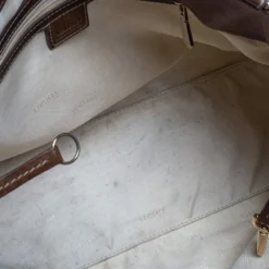 Versace Brown Signature Canvas And Leather Palazzo Plaque Shoulder Bag For Women -Versace Official Website luxury women versace used handbags p335091 003