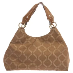 Versace Brown Signature Canvas And Leather Palazzo Plaque Shoulder Bag For Women -Versace Official Website luxury women versace used handbags p335091 010