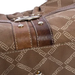 Versace Brown Signature Canvas And Leather Palazzo Plaque Shoulder Bag For Women -Versace Official Website luxury women versace used handbags p335091 016