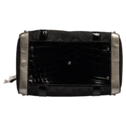 Versace Black Fabric And Leather Satchel For Women -Versace Official Website luxury women versace used handbags p340463 001